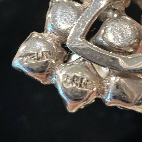 Vintage Clear Rhinestone Dress Clips Marked STERLING AS-IS - Picture 3 of 9